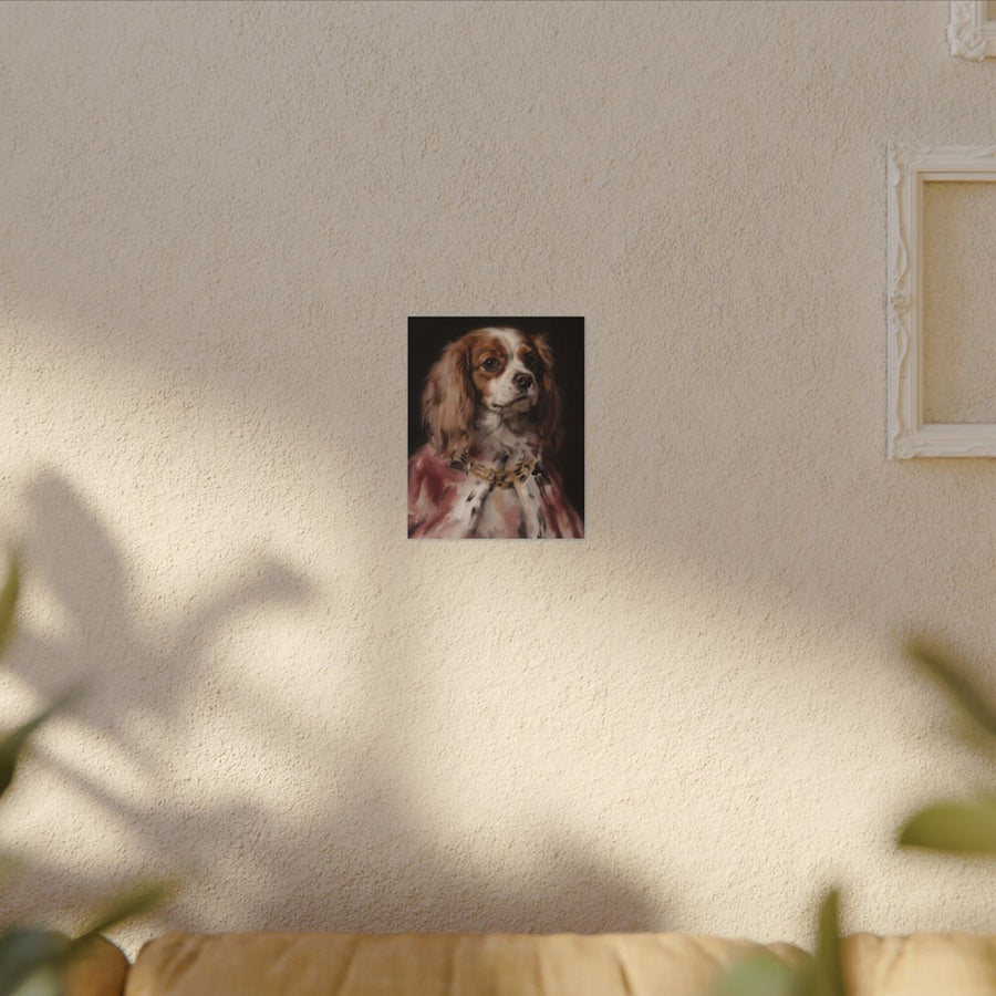 Cavalier King Charles Spaniel Kings & Queens Royal Portrait Canvas Wall Art, Regal Dog Painting, Stretched Canvas