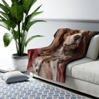 Cavalier King Charles Spaniel Kings & Queens sherpa blanket by Tritan, on sofa