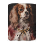 Cavalier King Charles Spaniel Kings & Queens sherpa blanket by Tritan, front