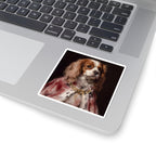 Cavalier King Charles Spaniel Kings & Queens vinyl sticker by Tritan, on a laptop