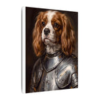 Cavalier King Charles Spaniel Medieval Knight Portrait Canvas Wall Art, Regal Dog Painting, Stretched Canvas