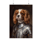 Cavalier King Charles Spaniel Medieval Knight matte poster print by Tritan, front