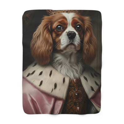 Cavalier King Charles Spaniel Medieval Knight Portrait Regal Throw Blanket | Premium Dog Prints | Tritan