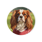 Cavalier King Charles Spaniel Oil Painting Soccer Coaster | Dog Art Gift | Pet Lover Decor | Cavalier Mom Dad Present