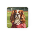 Cavalier King Charles Spaniel Oil Painting Soccer Coaster | Dog Art Gift | Pet Lover Decor | Cavalier Mom Dad Present