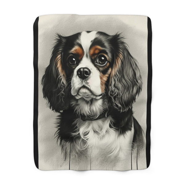 Cavalier King Charles Spaniel Watercolor Throw Blanket | Premium Dog Prints | Tritan