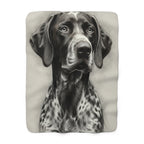 Charcoal German Shorthaired Pointer - Charcoal German Shorthaired Pointer | Sherpa Fleece Blanket