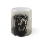 Rottweiler Charcoal ceramic mug by Tritan, front
