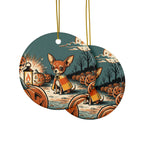 Chihuahua Halloween Poster ceramic ornament by Tritan, front and back