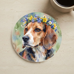 Beagle Watercolor Cork Back Coaster | Dog Lover Gift
