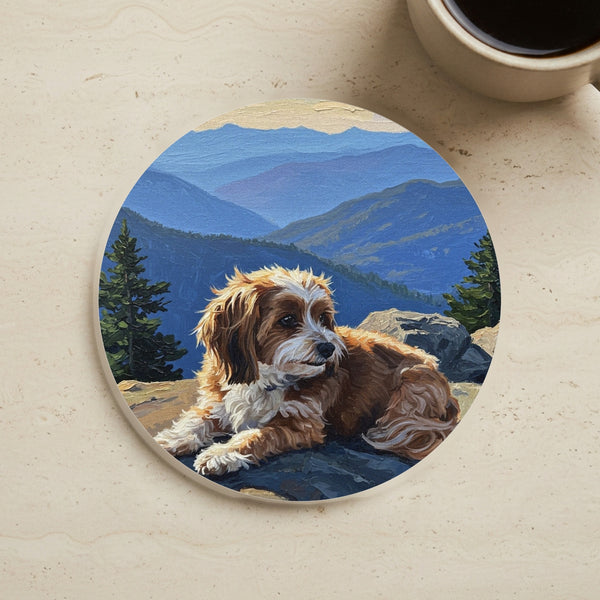 Acrylic Havanese - Mountain Overlook | Cork Back Coaster