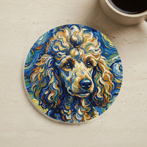 Poodle Post-Impressionist Oil Painting Coaster | Poodle Art Gift | Dog Mom Decor