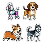 Comic Heroes Holographic Sticker Sheet, 4 Comic Pop-Art Dog Stickers | Tritan