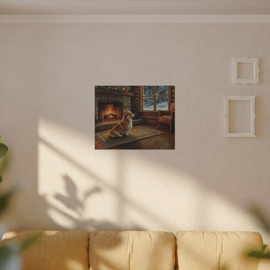 Corgi Acrylic Painting Canvas Wall Art, Dog Lover Gift, Stretched Canvas Print, Cute Pet Home Decor, Animal Art