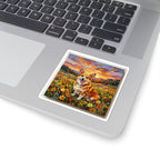 Corgi Acrylic vinyl sticker by Tritan, on a laptop