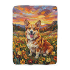Corgi Acrylic sherpa blanket by Tritan, front