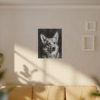 Corgi Charcoal canvas print by Tritan, sofa wall
