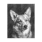 Corgi Charcoal canvas print by Tritan, front