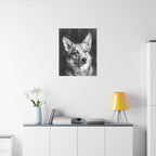 Corgi Charcoal canvas print by Tritan, desk wall
