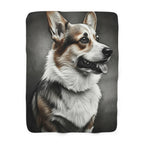 Corgi Charcoal Portrait Throw Blanket | Premium Dog Prints | Tritan