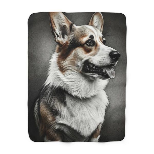 Corgi Charcoal Portrait Throw Blanket | Premium Dog Prints | Tritan