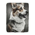 Corgi Charcoal Portrait Throw Blanket | Premium Dog Prints | Tritan