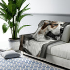 Corgi Charcoal Portrait Throw Blanket | Premium Dog Prints | Tritan