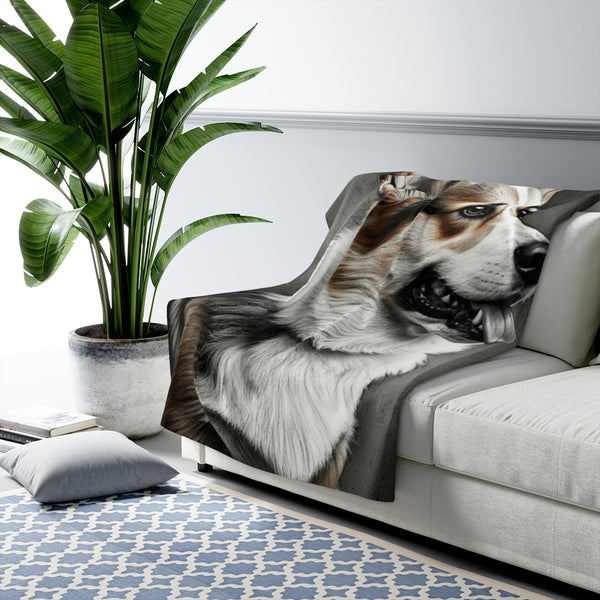 Corgi Charcoal Portrait Throw Blanket | Premium Dog Prints | Tritan — Lifestyle View