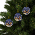 Corgi Christmas Storybook ceramic ornament by Tritan, set