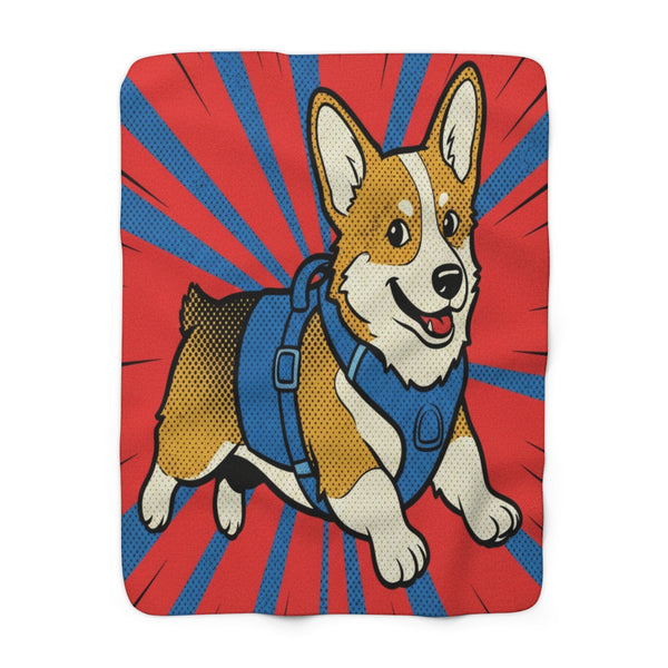 Corgi Comic Pop Art Throw Blanket | Premium Dog Prints | Tritan