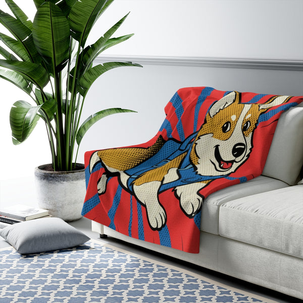 Corgi Comic Pop Art Throw Blanket | Premium Dog Prints | Tritan — Lifestyle View