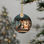Corgi Halloween Poster ceramic ornament by Tritan, context