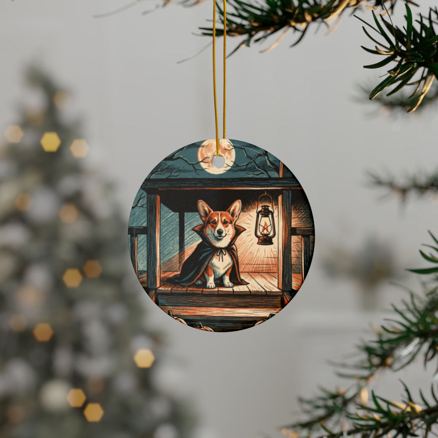 Corgi Halloween Poster ceramic ornament by Tritan, context