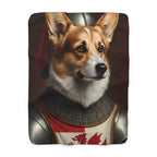 Corgi Medieval Knight Portrait Regal Throw Blanket | Premium Dog Prints | Tritan