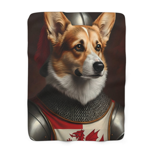 Corgi Medieval Knight Portrait Regal Throw Blanket | Premium Dog Prints | Tritan