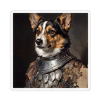 Corgi Medieval Knight vinyl sticker by Tritan, front