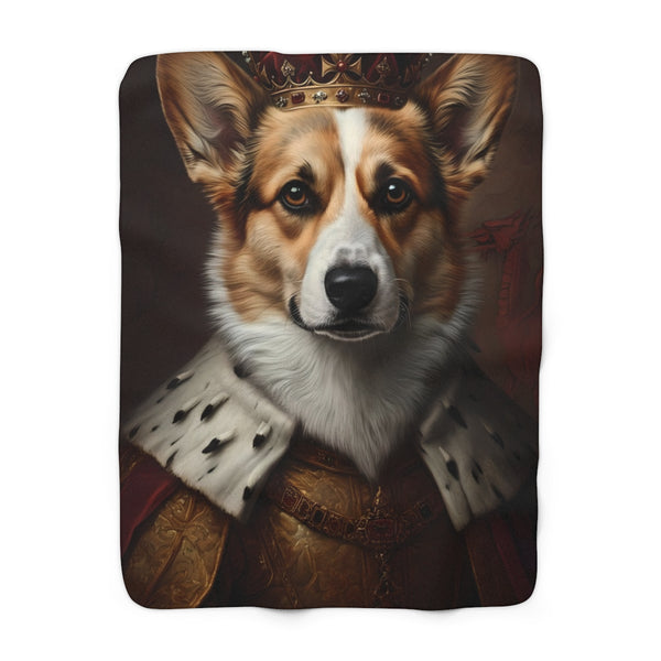 Corgi Renaissance Royal Portrait Regal Throw Blanket | Premium Dog Prints | Tritan