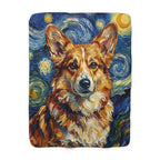 Corgi Post-Impressionist sherpa blanket by Tritan, front