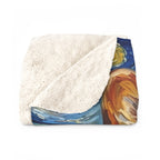 Corgi Post-Impressionist sherpa blanket by Tritan, folded