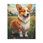 Corgi Stained Glass canvas print by Tritan, front