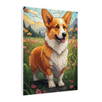 Corgi Stained Glass canvas print by Tritan, side