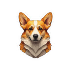 Corgi Low Poly vinyl sticker by Tritan, front