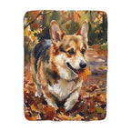 Corgi Watercolor sherpa blanket by Tritan, front