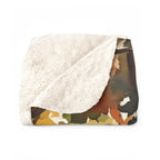 Corgi Watercolor sherpa blanket by Tritan, folded