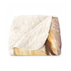 Corgi Watercolor sherpa blanket by Tritan, folded
