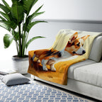 Golden Retriever Watercolor Corgi Meadow Throw Blanket | Premium Dog Prints | Tritan