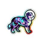 Australian Shepherd Cosmic vinyl sticker by Tritan, front