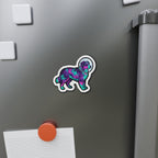 Australian Shepherd Cosmic die-cut magnet by Tritan, on the fridge