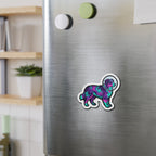 Australian Shepherd Cosmic die-cut magnet by Tritan, on steel