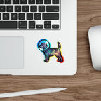 Beagle Cosmic vinyl sticker by Tritan, on a skateboard
